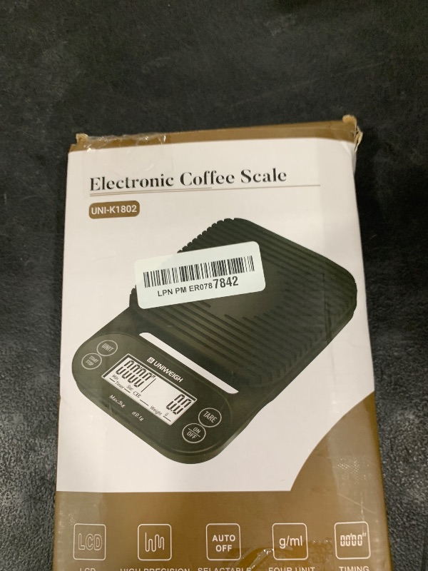 Photo 1 of Digital Coffee Scale with Timer 3kg/0.1g,High Accuracy Espresso Scale with Timer/Auto Off/Tare Function,for Pour Over Drip Coffee,Kitchen Scale with LCD Display (Batteries Included)