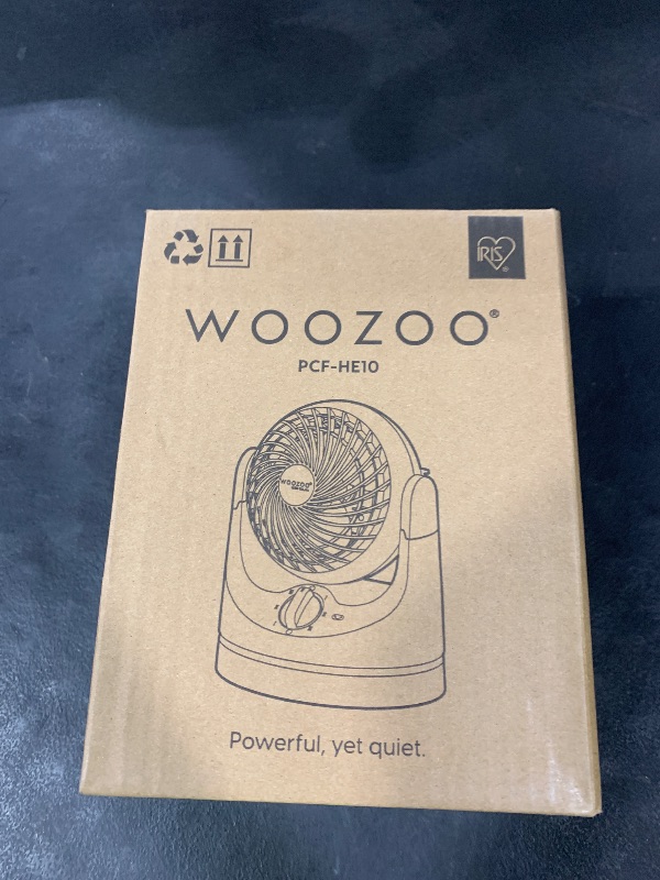 Photo 1 of IRIS USA WOOZOO Desk Fan, Oscillating Table Air Circulator, 3 Speeds, 32ft Max Air Distance, 112° Adjustable Tilt, 27.5db Quiet Motor, Small Fan for Bedroom, Office, Dorm, White