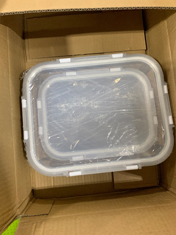Photo 1 of [80 oz & 36 oz]Extra Large Glass Food Storage/Baking Containers Set with Lids, 2 Pack 80 oz(10 cup)&2 Pack 36 oz (4.5 cup)Airtight Glass Container,Microwave,Oven,Freezer and Dishwasher, White
