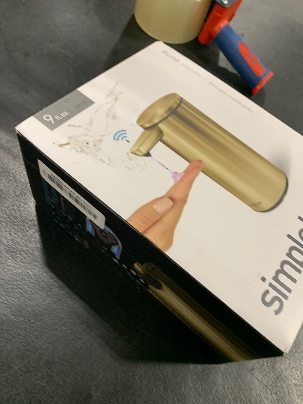 Photo 1 of simplehuman 9 oz. Touch-Free Automatic Rechargeable Sensor Pump, Brass Stainless Steel, New