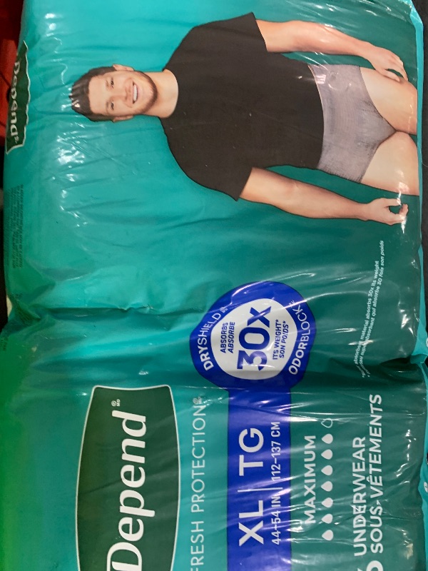 Photo 1 of Depend Fresh Protection Adult Incontinence Underwear for Men, Disposable, Maximum, Extra-Large, Grey, 26 Count, Packaging May Vary