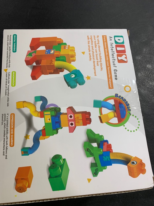 Photo 1 of Ggiibro Big Building Blocks Set for Kids 2-5,Building Bricks for Toddler Development and Motor Skills,Blocks STEM Toys for Kids Ages 3+Compatible with Major Brands,Include Trains,Wheels and Chimneys