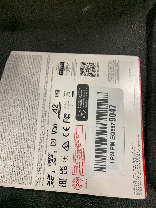 Photo 1 of SanDisk 2TB Extreme microSDXC UHS-I Memory Card with Adapter - Up to 240MB/s, C10, U3, V30, 4K, 5K, A2, Micro SD Card- SDSQXAV-2T00-GN6MA