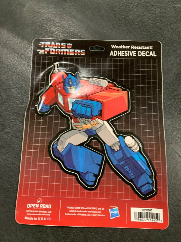 Photo 1 of Hasbro Transformers Optimus Prime Adhesive Vinyl Decal - Fun Transformers Sticker for Car, Window or Laptop