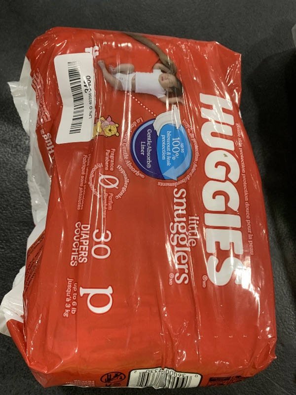 Photo 1 of Huggies Newborn Diapers, Little Snugglers Baby Diapers, Size Preemie (up to 6 lbs), 30 Count