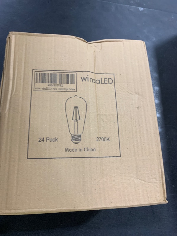 Photo 1 of winsaLED 24 Pack LED Edison Bulbs 40 Watts Equivalent, 4 Watt LED Vintage Light Bulb, 2700K Soft White ST19 Light Bulb, 350LM E26 Base for Light Fixtures, Not Dimmable