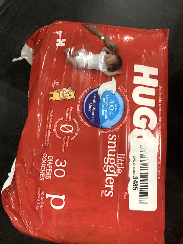 Photo 1 of Huggies Newborn Diapers, Little Snugglers Baby Diapers, Size Preemie (up to 6 lbs), 30 Count