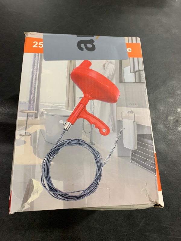 Photo 1 of Forlivese Drain Auger,25Ft Plumbing Snake,Heavy Duty Toilet Snake Drain Clog Remover for Bathroom Sink,Kitchen Cleaning,Comes with Gloves and 1 Pack Plastic Hair Snake