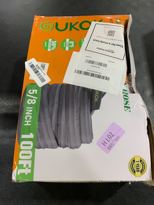 Photo 1 of GUKOK 2025 Upgraded 100FT Non-Expanding Garden Hose, Ultra-Light & Flexible Water Hose - Burst-Resistant, Kink-Free, High-Pressure, All-Weather Use for Lawns, Gardens, and Outdoor Cleaning