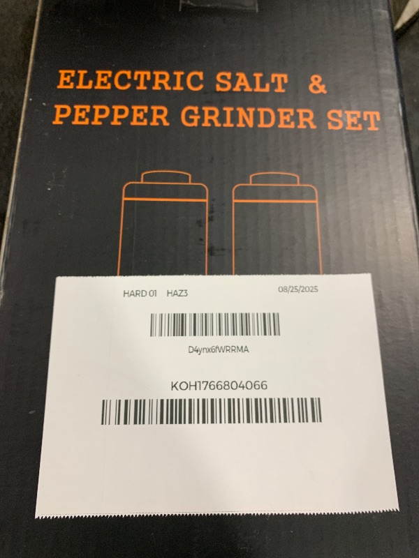 Photo 1 of Electric Salt and Pepper Grinder Set-Rechargeable, Salt and Pepper Shakers, Automatic Salt and Pepper Grinder Set with Led Light, Adjustable Coarseness, One Handed Operation, Electric Pepper Mill
