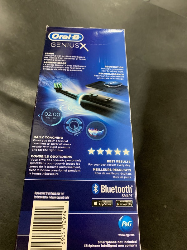 Photo 1 of Oral-B Genius X Limited Rechargeable Electric Toothbrush with 1 Replacement Brush Head, Travel Case, Midnight Black