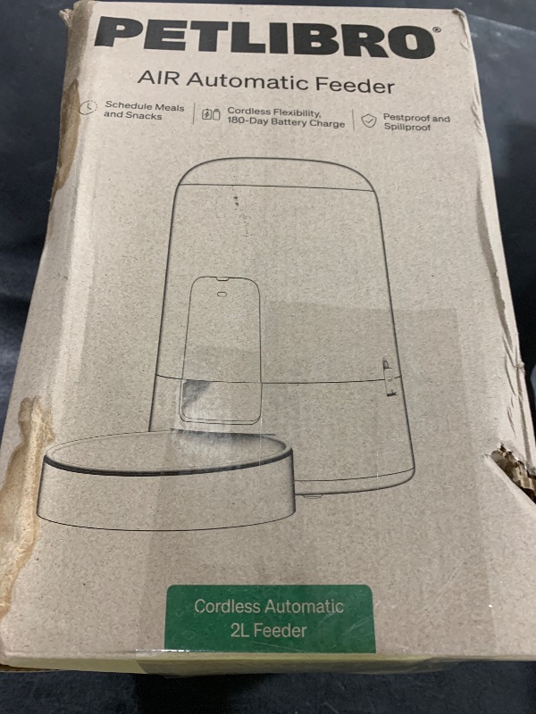 Photo 1 of PETLIBRO Automatic Cat Feeder, Cat Food Dispenser Battery-Operated with 180-Day Battery Life, AIR Timed Pet Feeder for Cats & Dogs, 2L Auto Cats Feeder, Black