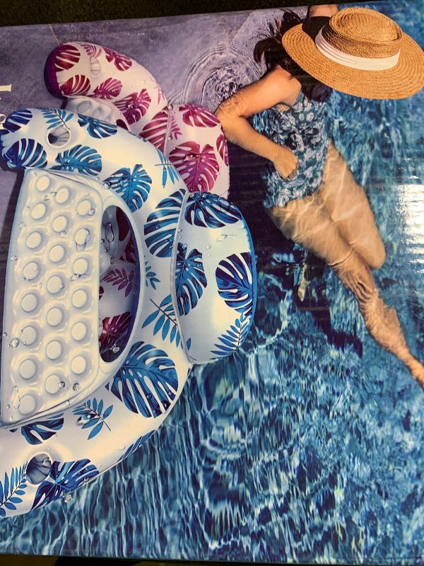 Photo 1 of [2025 New Upgraded] Pool Floats for Adult -Floating Lounge Chairs,Inflatable Pool Floats with Cup Holders 2 Repair Patch Suit for Swimming Pools, Beach, Pool Toys,Backyard Party,Lakes?2 Packs