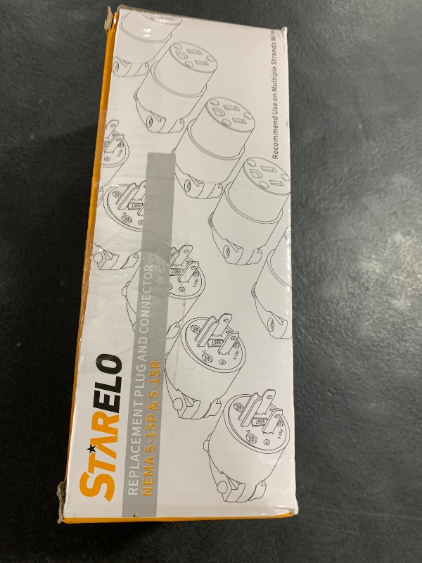 Photo 1 of STARELO Extension Cord Ends 125V 15A 2Pole 3Wire Male Plug and Female Connector Straight Blade Plug Replacement Electrical Extension Cord End(Male & Female 10 Set)