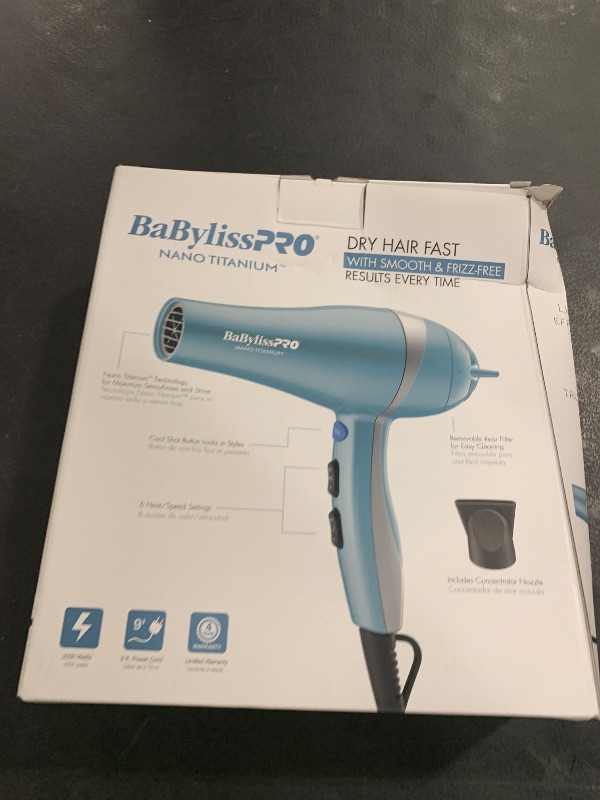 Photo 1 of BaBylissPRO Hair Dryer, Nano Titanium 2000-Watt Blow Dryer, Hair Styling Tools & Appliances, BNT5548