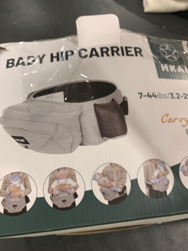 Photo 1 of HKAI Baby Hip Carrier, Mom’s Choice Award Winner, Baby Carrier with Adjustable Waistband & Breathable Mesh, Ergonomic Carrier with Non-Slip Hip Seat Surface for Newborns & Toddlers, Light Grey