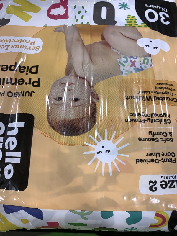 Photo 1 of Hello Bello Premium Baby Diapers Size 2, 30 Count of Disposable, Extra-Absorbent, Hypoallergenic Baby Diapers with Snug and Comfort Fit, Alphabet Soup