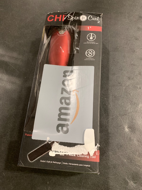 Photo 1 of CHI Spin N Curl, Curling Iron For Healthy & Shiny Effortless Curls & Waves, Provides Preset Temperature Settings For Each Hair Texture, Ruby Red