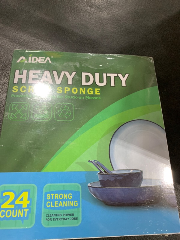 Photo 1 of AIDEA Sponges Kitchen, 24 Pack Heavy Duty Dish Sponge, Cleaning Dish Scrubber Sponge for Home and Kitchen, Stink-Free Cleaning Supplies for Pots, Pans