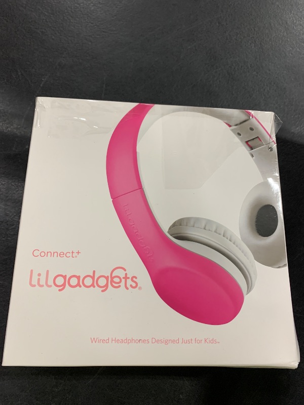 Photo 1 of LilGadgets Connect+ Girls Headphones for School Wired with Microphone, Volume Limiting for Safe Listening, Adjustable Headband, Cushioned Earpads for Comfort, Kids Headphones for School, Pink