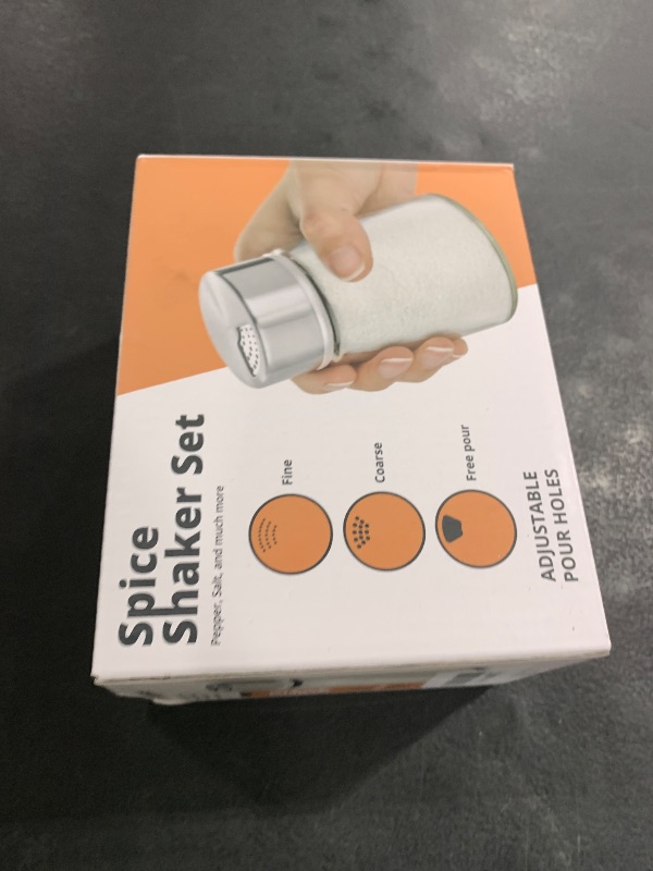 Photo 1 of Salt and Pepper Shakers Set with Adjustable Pour Holes - Stainless Steel Spice Dispenser - Perfect for Pink Himalayan, Table Salt, Black and White Pepper