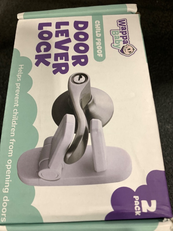 Photo 1 of Door Lever Lock (2 Pack) – Prevents Toddlers from Opening Doors – Easy One-Hand Operation for Adults – Durable ABS with 3M Adhesive Backing – No Tools Needed for Install