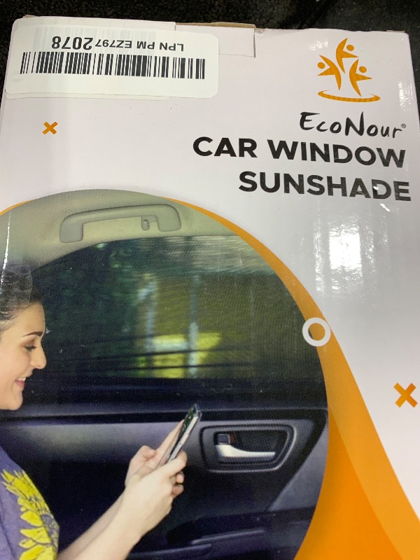 Photo 1 of EcoNour Window Shades for Side Windows (Pack of 2) | Sun Shade for Car Heat and UV Protection | Adjustable Elastic Fabric Baby Car Shade | Rear Side Window Sun Shade Accessories (Large 40"x25")