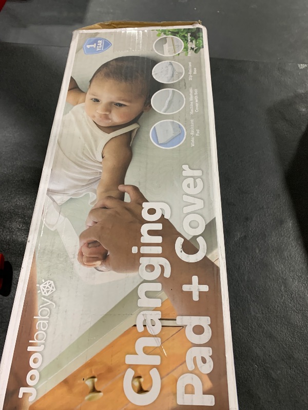 Photo 1 of Jool Baby Soft Changing Pad + Washable Cover, Non-Slip - Fits Standard Changing Tables & Dressers (Off-White/Wave)