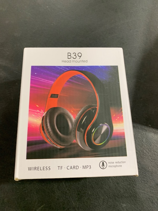Photo 1 of Fragolucyou Wireless Bluetooth Headphones-Colorful Lights,Large Battery Capacity,Foldable,Bluetooth 5.0,10 m Range,Stereo Surround,Built-in Microphone,Comfortable affixed Ears (Black)
