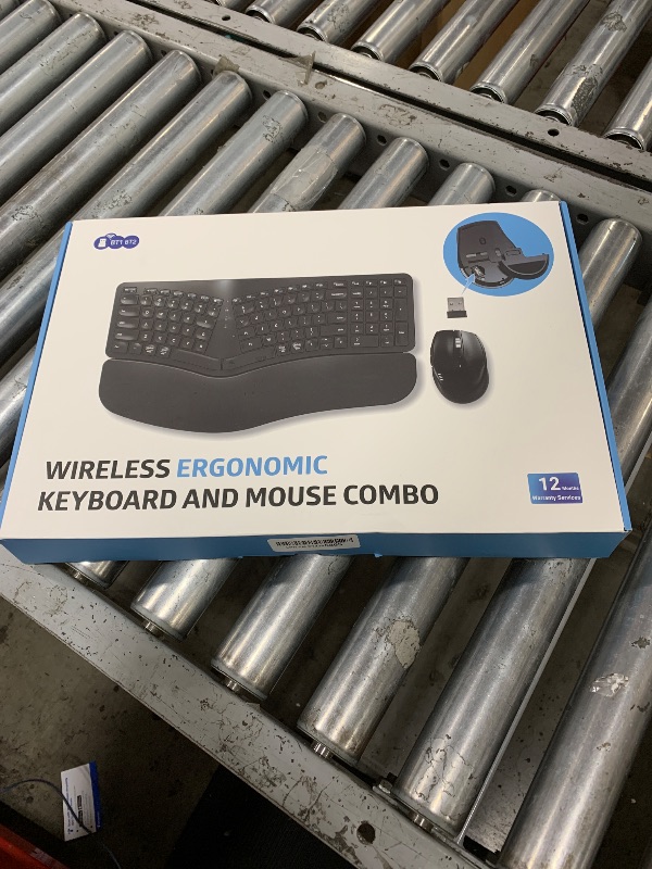 Photo 1 of MK960 Ergonomic Wireless Keyboard Mouse Combo, Bluetooth/2.4G Split Design Keyboard with Palm Rest and 4 Level DPI Adjustable Wireless Mouse Multi-Device, Rechargeable, for Windows/Mac/Android