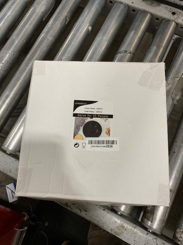 Photo 1 of FLOWERCAT 60PCS Black Plastic Plates - Heavy Duty Black Disposable Plates for 30 guests Halloween Party/Wedding/New Year - Include 30PCS 10.25inch Dinner Plates and 30PCS 7.5inch Dessert Plates