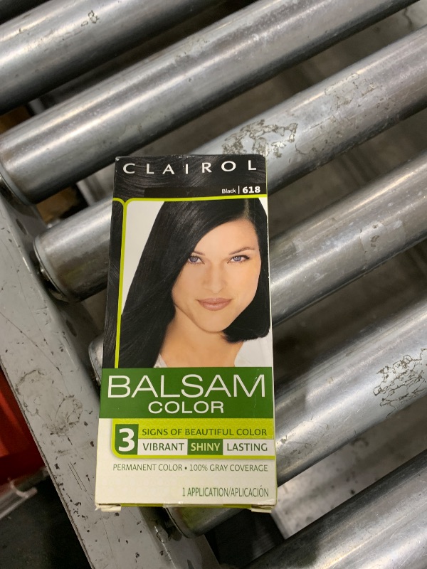 Photo 1 of Clairol Balsam Permanent Hair Dye, 618 Black Hair Color, Pack of 1