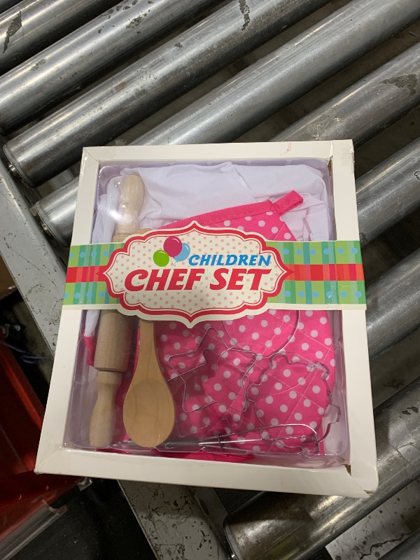 Photo 1 of Popular Gifts for 2-8 Year Old Girls Boys, Chef Costume Set for Kids Apron for Girls Kids Chef Hat and Cooking Toys Birthday Xmas Stocking Stuffer for Toddlers Pink