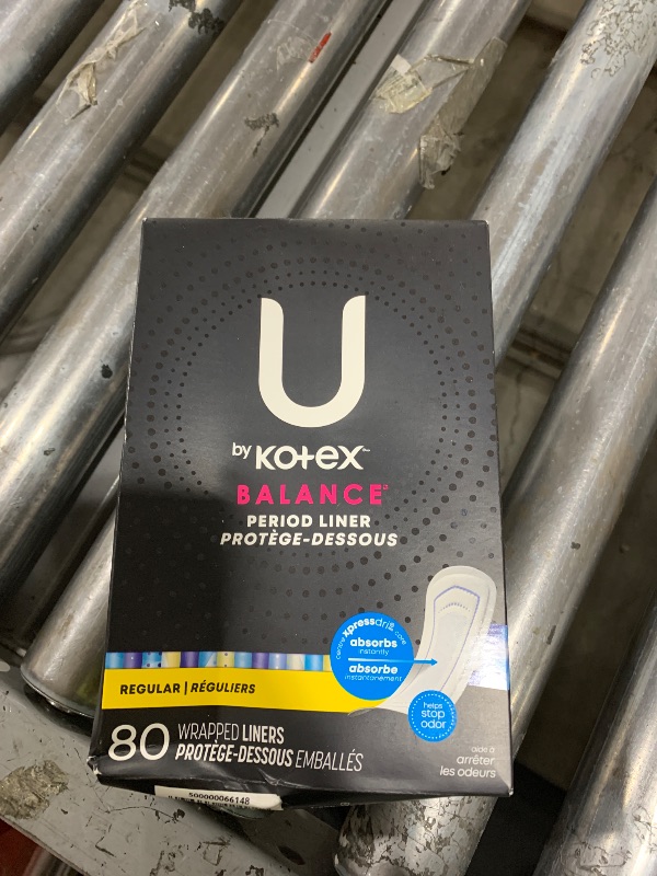 Photo 1 of U by Kotex Balance Wrapped Panty Liners, Regular Length, 80 Count (Packaging May Vary)