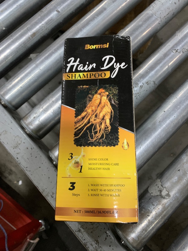 Photo 1 of BORMSI Black Hair Dye Shampoo 3 in 1 with Herbal Natural Ingredients, Hair Color Shampoo for Women or Men for Instant Gray Hair Coverage, Lasting 30 Days, Champu Para Canas Mujer, Ammonia Free (500ml)