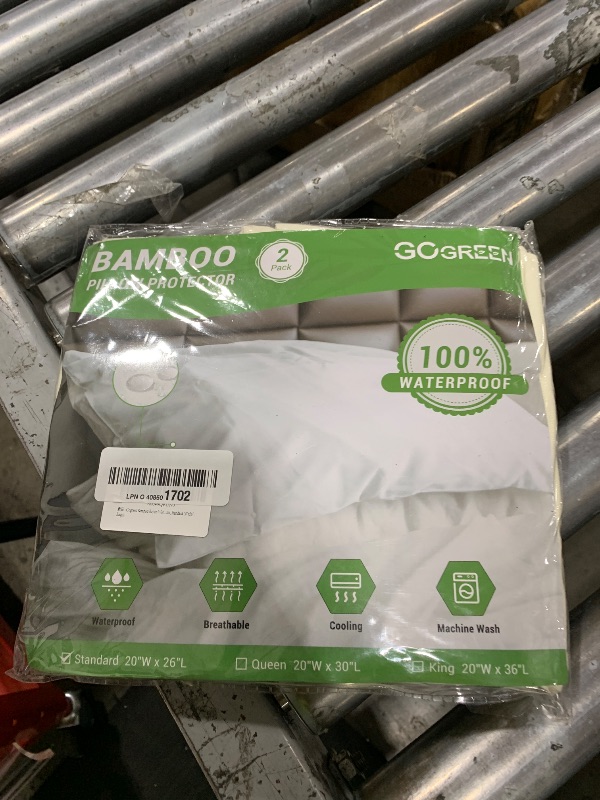 Photo 1 of Gogreen Bamboo Rayon Waterproof Pillow Protector, Breathable Pillow Cover, Cooling Pillow Case Protector with Zipper, Super Soft Pillow Case Cover with Zipper (2 Packs, Standard 20"x26", Beige)