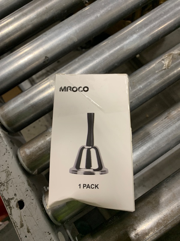 Photo 1 of MROCO Loud Hand Bell, Silver Steel Hand Bells for Adults, Dinner Bells for Inside Classroom Bell, for Food Line, Alarm, Jingles, Ringing