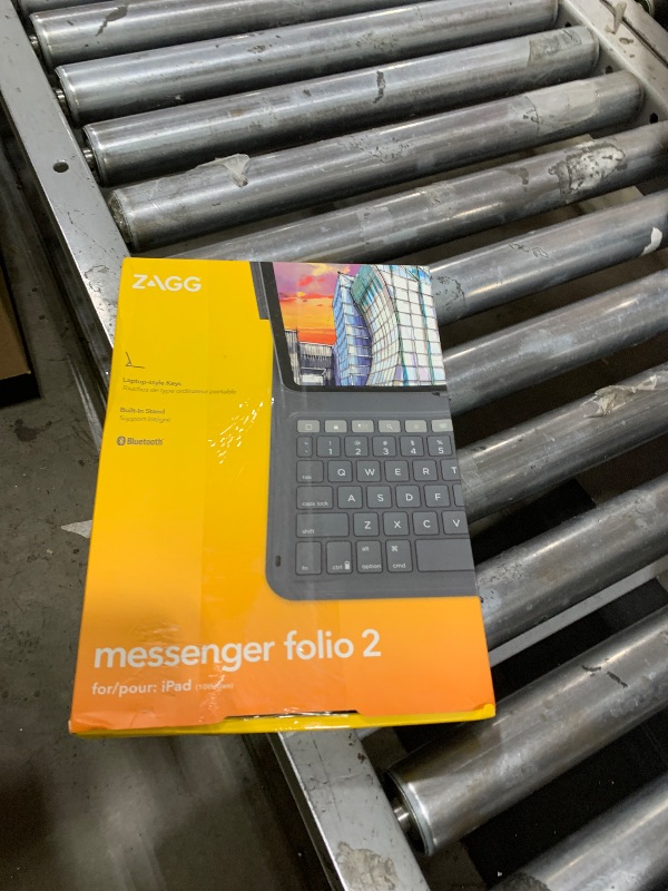 Photo 1 of ZAGG Messenger Folio 2 Tablet Keyboard & Case, Laptop-Style Keys, Built-in Stand for iPad 11" (A16) & 10.9-inch 10th GEN iPad