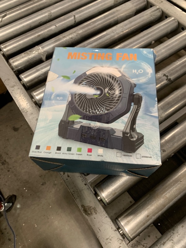 Photo 1 of Ausic 10W Misting Solar Fan, 250ml Portable Outdoor Fans with Solar Panel, 8 Inch Battery Operated Rechargeable Cooling Fans with Hook, Camping Water Spray Fan for Travel/Beach/Patios/Chicken Coop