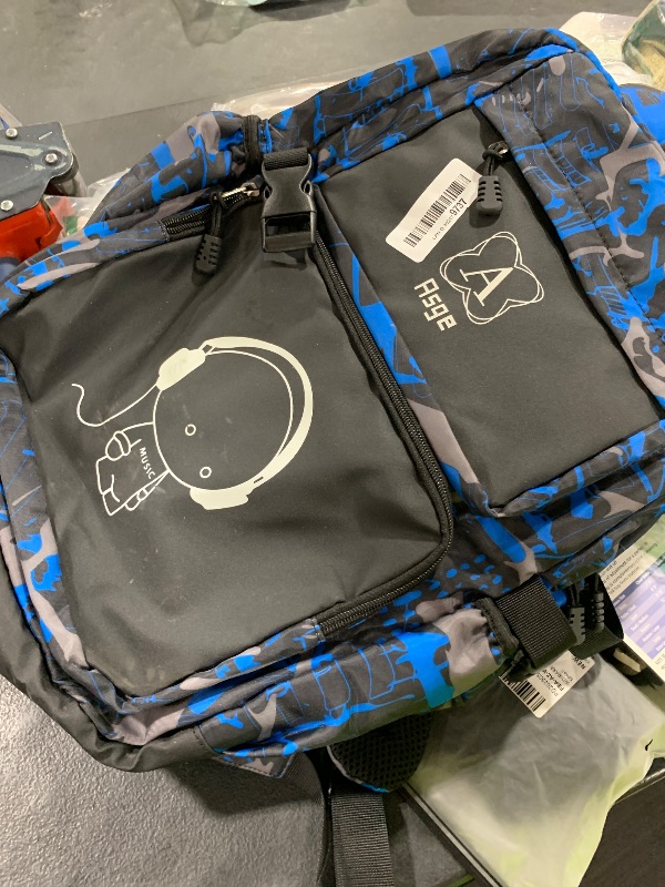 Photo 1 of Asge Backpack for School Boys Backpacks for Kids Camo Bookbag for Middle School Bags Waterproof Travel Back Pack (Blue)