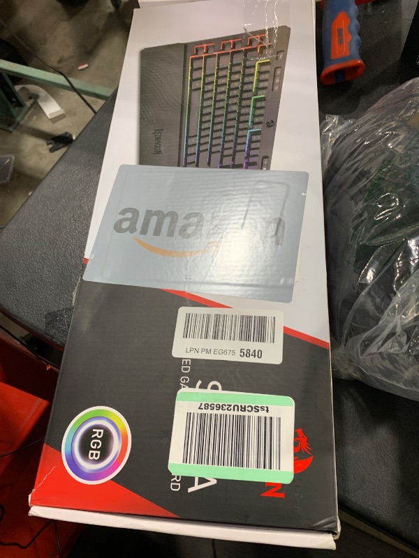 Photo 1 of Redragon K512 Shiva RGB Backlit Membrane Gaming Keyboard with Multimedia Keys, Linear Mechanical-Feel Switch, 6 Extra On-Board Macro Keys, Dedicated Media Control, Detachable Wrist Rest