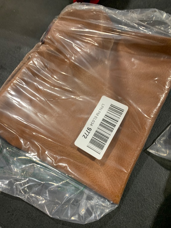 Photo 1 of HOMFINER Faux Leather Throw Pillow Covers, 18 x 18 inch Set of 2 Thick Cognac Brown Modern Solid Decorative Square Bedroom Living Room Cushion Cases for Couch Bed Sofa