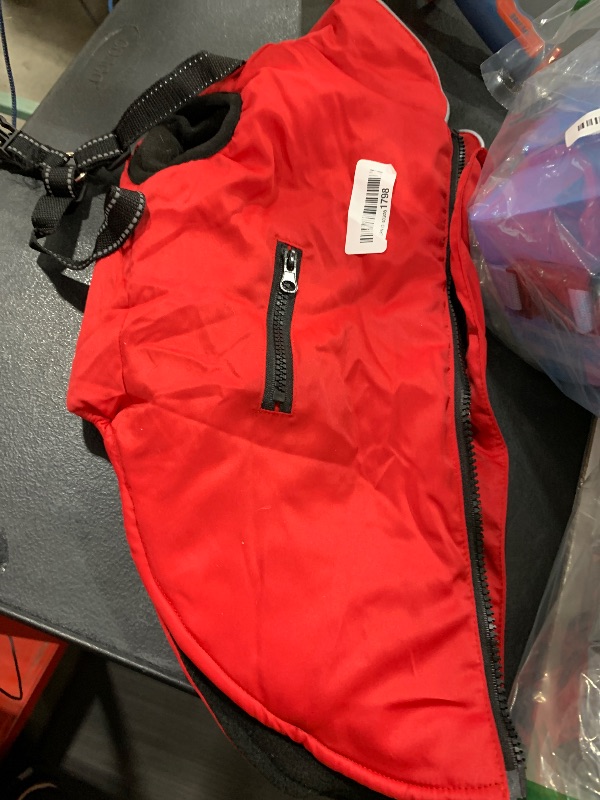 Photo 1 of Dog Winter Coat with Harness | Jacket Waterproof with Zipper and Fleece | Warm Dog Coat with Reflective for Medium Dogs?Red?