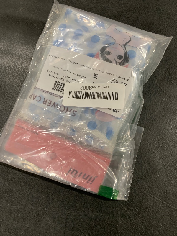 Photo 1 of Shower Cap, 3 Pcs Waterproof Reusable Shower Caps Bath Hair Hat for Women Men Kids