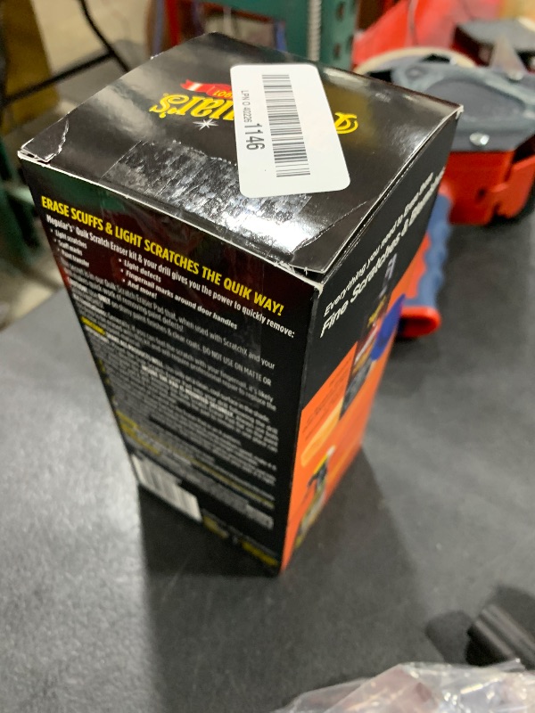 Photo 1 of Meguiar's Quik Scratch Eraser Kit, Car Scratch Remover for Repairing Surface Blemishes, Car Care Kit with ScratchX, Drill-Mounted Pad, and Microfiber Towel, 4 Count