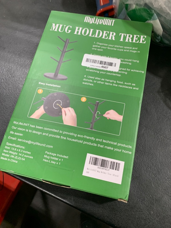 Photo 1 of MyLifeUNIT Mug Holder Tree, Coffee Cup Holder with 6 Hooks (Black)