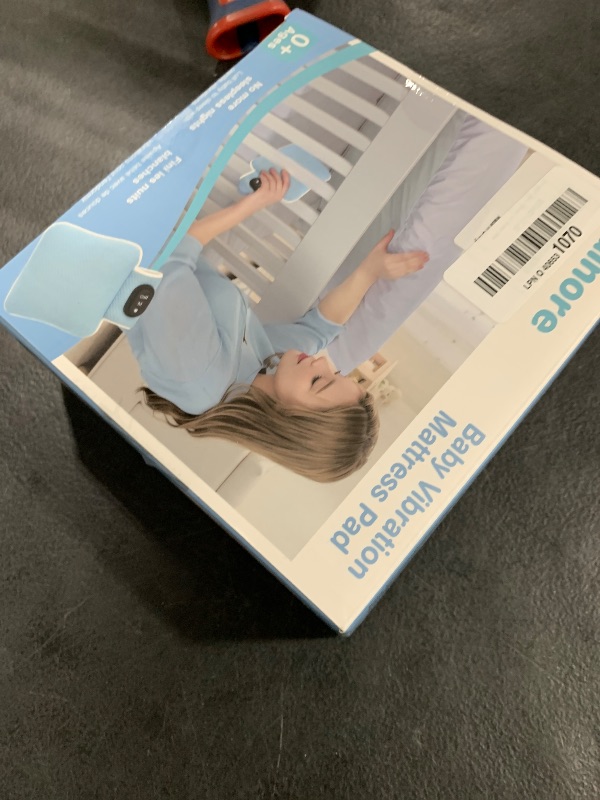 Photo 1 of Balnore Baby Crib Vibrating Soother with 3 Adjustable Modes & 4 Level Timer,Providing Gentle Vibration for Newborns,Perfect for Cribs/Strollers/Travel,Made of Durable Materials (Blue)