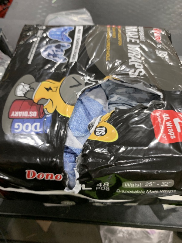 Photo 1 of Dono Dog Diapers Male Disposable Male Dog Wraps, 48 Count Wider Doggie Puppy Diapers, Male Belly Bands, Super Absorbent, Leak-Proof Fit, Excitable Urination, Incontinence, L