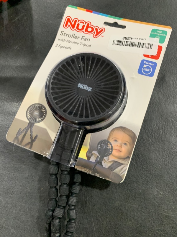 Photo 1 of Nuby 3-Speed Stroller Fan with Adjustable Legs - Stroller Accessories - Summer Travel Essentials - Ideal for Car Seats and Play Yards - Black