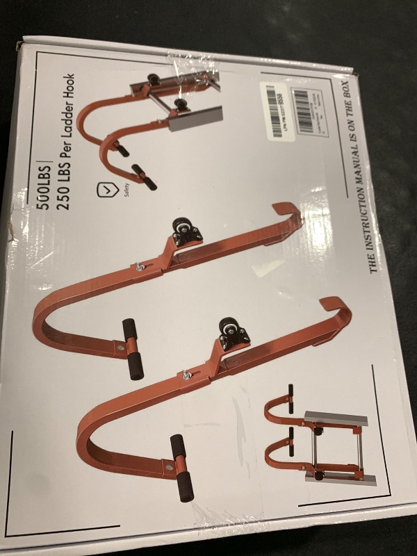 Photo 1 of Roof Ladder Hook, 2 Pack Ladder Stabilizer, Heavy Duty Steel 500 Lbs Weight Ratin, Roof Ridge Extension with Wheel for Safe and Easy Access
